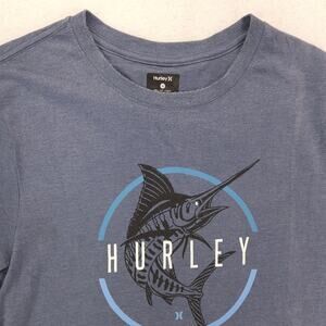 Hurley Casual Crew Neck Short Sleeve Graphic T-Shirt Mens Size Small S Blue